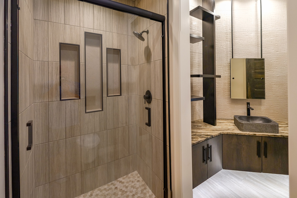 Finished interior in a custom residence